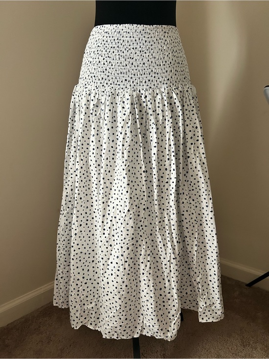 J. Crew Dresses & Skirts - J. Crew White Maxi Skirt with Black Dot Print